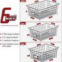 6 Pack Wire Baskets for Pantry Organization and Storage, Kitchen Organizer, 2 XXLarge & 2 XLarge & 2 Large