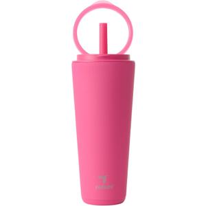Reduce Halo 32 oz Stainless Steel Vacuum Insulated Tumbler - Spill Proof Travel Mug with Flip Handle Lid - Keeps Drinks Cold for 32 Hrs - Dishwasher Safe - Cupholder Friendly - Dragon Fruit