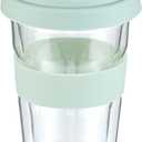 Restaurantware - Forma Professional 13.5 Ounce Insulated Travel Mugs, 10 Double Wall Coffee Mugs - Includes Lids And Sleeves, Reusable, Clear Borosilicate Glass Tumblers, Dishwashable, Microwavable