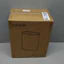 KSSKSS 1.8 Gallons Small White Bathroom Can with Lid, Slim Bathroom Garbage Bin, Removable Liner, Dog Proof Can with Pop-Up Lid for Bedroom, Toilet