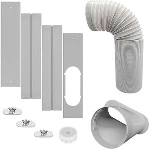 Portable AC Window Vent Kit with 5inch Hose 6pcs Window Seal Kit for Portable Air Conditioner, Adjustable Sliding Window Kit Plate for AC Unit AC Window Seal Suitable for 5/13 CM