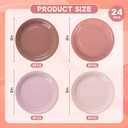 AimFun 24Pcs Dusty Pink Paper Plates Gradient Pink Party Plate 9 Inch Disposable Round Dinner Plates for Birthday Wedding Baby Bridal Shower Party Supplies Tableware Decor