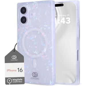 Cocomii - Rectangle Case Compatible with iPhone 16 - Compatible with MagSafe, Opalescent Pearl, Glitter Sparkle, Glossy, Magnetic Phone Case for iPhone 16 6.1 inch, Iridescent