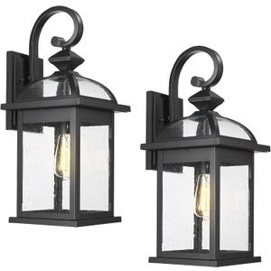 Darkaway 2pcs Outdoor Lights Fixtures Wall Mount, Large 22inch Outdoor Wall Sconce Lights with Seeded Glass Waterproof Outside Exterior Lights Fixture for House Front Porch Patio