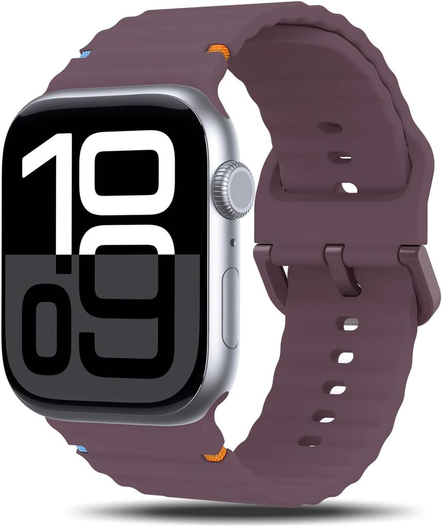 TiMOVO Sport Band Compatible with Apple Watch 42mm (Series 11/10) 41mm 40mm 38mm for Women Men (2025), Soft Silicone Replacement Strap for iWatch Series 9/8/7/6/5/4/3/2/1/SE 3 2 1, Smoky Purple