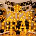 VIHOSE 9 Pcs 2026 Graduation Decorations Marquee LED Letter Signs "GRAD 2026" Grad Cap Light up Wooden Sign 2026 Graduation Party Decoration for Preschool High School College Table Centerpieces Party
