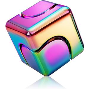 ATESSON Metal Fidget Spinner Cube Toys Detachable 3 Ways to Play with High-Speed Stainless Steel Bearing Silent for Stress Relief Anxiety ADHD Autism Classroom Office Fidget Spinners for Adults Kids