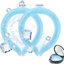2PCS Neck Cooling Tube with Cold Insulated Bag,Reusable Ice Neck Ring Wearable Body Cooler Products for Summer Heat (Blue*2)
