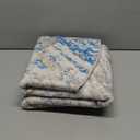 ROYHOME Modern Abstract 4x4 Round Area Rug Non Slip Non Shedding Rug Low Pile Stain Resistant for Bedroom Living Room Office Dining Room, Blue/Grey