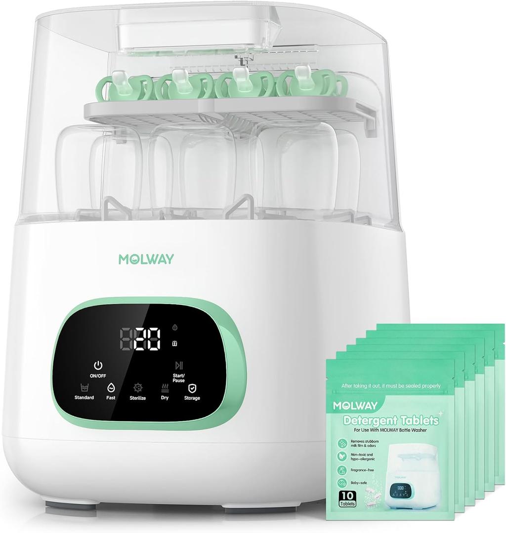Upgraded Bottle Washer Pro, All-in-One Baby Bottle Washer and Sterilizer & Dryer, Cleaning Machine for Bottles, Pump Parts & Baby Essentials, Replaces Hand Washing, Mothers Day Gifts for Women, 16.54 x 15.5 x 10.24 inches