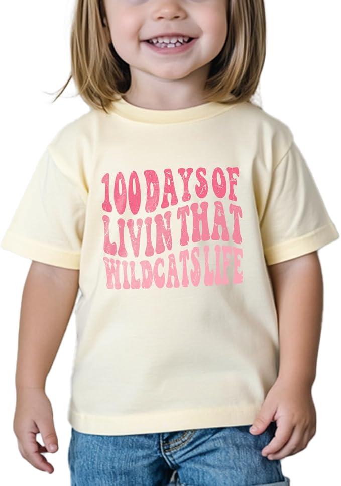 100 Days of School Shirt Kids Boys Girls Happy 100th Day of School Costume T-Shirt Toddler Short Sleeve Tee 2-3T