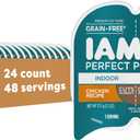 IAMS Perfect Portions Grain Free Wet Cat Food, Indoor Adult Cat Food Wet Cuts in Gravy, Chicken Recipe, (24) 2.6 oz. Twin-Pack Trays (EXP 05/03/28)