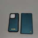 Wallet Case for iPhone 15 Pro Compatible with Magsafe, 2-in-1 PU Leather Flip RFID Blocking Card Holder Stand Shockproof Magnetic Detachable Cover for iPhone 15 Pro Case 6.1", Bluegreen