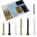 (75 pcs) Pan Head and Flat Head Drywall Anchors Kit with Anti Rust Coating, Bolt Anchor Set, Duty Hollow Wall Anchors
