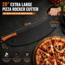20-Inch Pizza Rocker Blade Cutter, Stainless Steel, Black