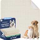 Sinotalent Washable Pee Pads for Dogs, 2 Pack Reusable Puppy Pads Dog Pads, NonSlip Dog Pee Pads, Leakproof Pet Pee Pads Wee Wee Pads for Dogs. (Cream White, 24"x36"(Pack of 2))