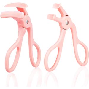 2 Style Eyelash Curler - Lash Curler with 2 Extra Silicone Replacement Pads, Achieve Perfect Curls in 5 Seconds - Quick Natural Curling for Long Lasting (Pink)