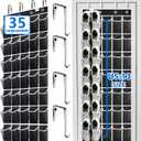 over the door shoe organizer,2025 upgraded,shoe organizer,35 Huge pockets,over door shoe organizer,Store size 13 shoes,shoe organizer,Strong material,hooks Suitable for various doors,black/white (71'' x 25.4''/Pack of 1)