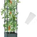 LINEX Raised Garden Bed Planter Box with Trellis, 41.3” Tomato Planters for Climbing Plants Vegetable Vine Flowers Outdoor Patio, Tomatoes Cage w/Self-Watering