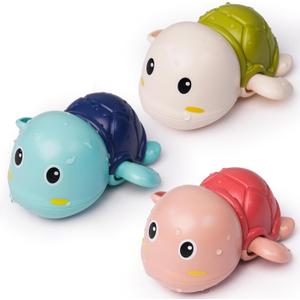 LiKee Bath Toys 3 Pack with 3 Colors | Cute Swimming Turtles Wind Up Toys for Baby Toddlers 1+ Years Old | Floating Bath & Pool Toys for Kids Age 1-3-5 | Baby Shower & Birthday Gift (Boys Girls)