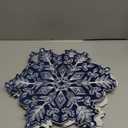 HunnmingRe Christmas Snowflake Placemats Set of 6 Embroidered Snowflake Table Mats 14 Inch Velvet Blue Christmas Table Decorations Xmas Washable Placemats for Xmas Holiday Tabletop Home Dining Kitchen
