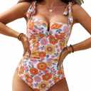 VIMPUNEC One Piece Swim Suits for Women Tummy Control Bathing Suit Push Up Swimwear (L)