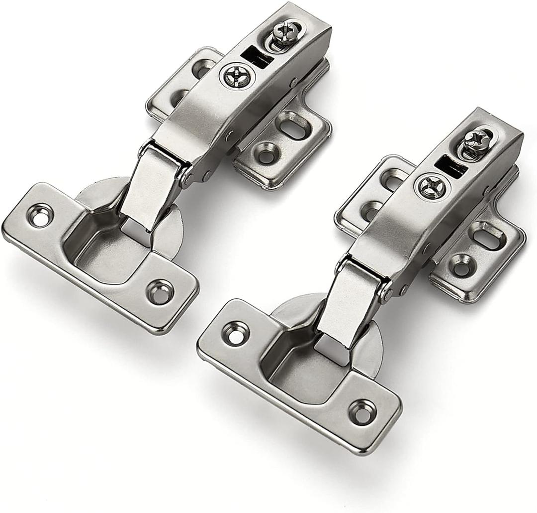 Ravinte 10 Pack 5 Pairs European Kitchen Cabinet Hinges Soft Close Full Overlay Cabinet Door Hinges Heavy-Duty Frameless Adjustable Concealed Cabinet Cup Hinge