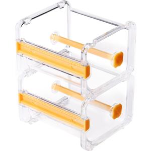 molshine 2 Pack Transparent Desktop Multi Washi Masking Tape Storage Dispenser,Tape Cutter,Tape Roll Holder (Not Include Masking Tape) (Yellow)