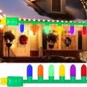 Leyndo 13 ft Giant Inflatable Christmas Light Bulb Ornaments Inflatable Hanging Christmas Light String Decoration Blow up Bulb with LED for Xmas Tree Porch Yard Holiday