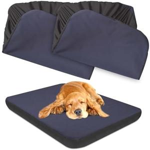 Dog Bed Covers Replacement Washable 100% Waterproof Dog Bed Sheets, Soft & Noiseless Pet Bed Cover, 2 Pack, 44" x 35" Blue