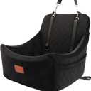 WOOAIDAGG Dog Car Seat for Medium Sized Dog,Pet Travel Car Bed with Seat Belt Channle,Fully Detachable and Washable Car Dog Seat with Adjustable Straps,3 Straps Easy to Install (Black)