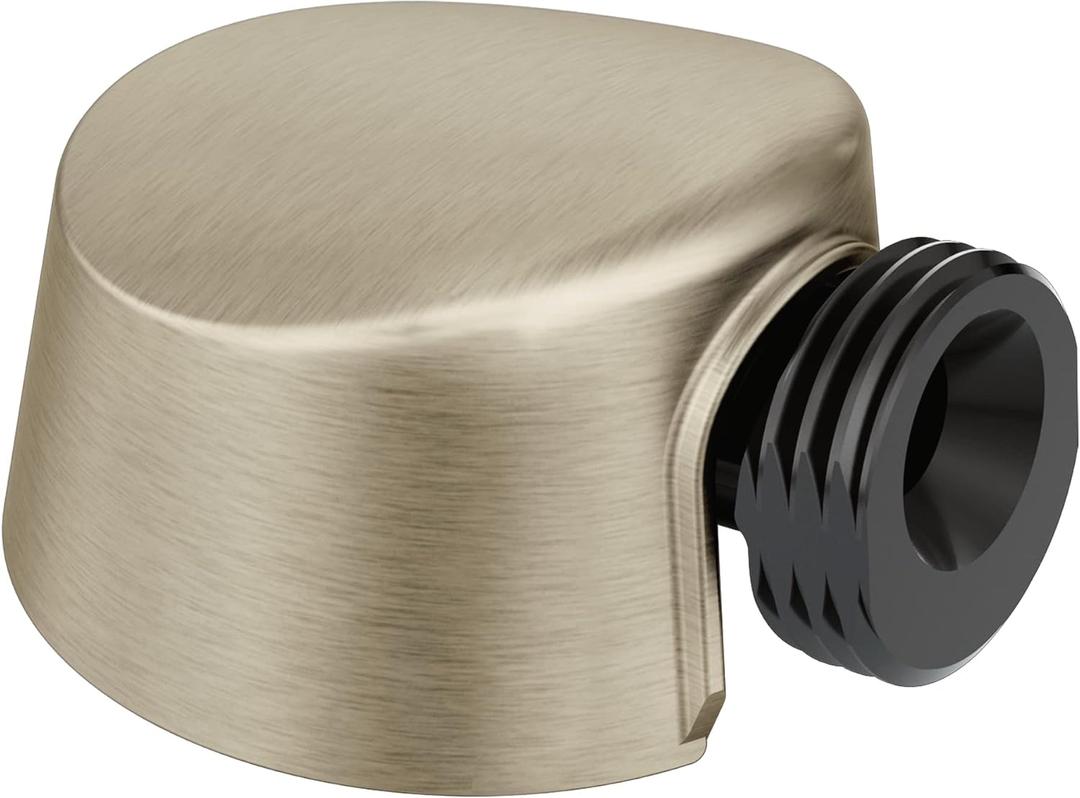 Moen Round Drop Ell Handheld Shower Hose Wall Connector, Brushed Nickel Finish, A725BN (0.5 Inch IPS)