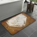 NYMB Baseball on The Wooden Bath Rug, Non-Slip Floor Entryways Outdoor Indoor Front Door Mat,Bath Mat Bathroom Rugs, (17X29in)
