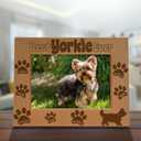 KATE POSH Best YORKIE Ever Engraved Natural Wood Picture Frame, Pet Memorial Gifts, New Puppy Gifts, Dog Lover Gift, Paw Prints on My Heart (5x7 Horizontal)
