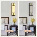 15.7inch Alabaster Wall Sconces Set of Two, 3 CCT Dimmable Square Natural Marble Lampshade Wall Sconce, Modern Hardwired LED Alabaster Sconces for Dining Room Stairs Bedroom Black