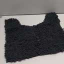 BOANKODU Toilet Rugs U-Shaped, Super Absorbent Chenille Bathroom Rugs and Strong PVC Non-Slip Backing for Toilets Rug Set, Machine Washable, Bath Mats for Bathrooms,20"x 20", Black