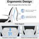 Drafting Chair Tall Office Chair with Flip-up Armrests, Adjustable Height, and Enhanced Lumbar Support - Ergonomic Rolling Stool, Back Support, and Adjustable Foot Rest Ring for Standing Desk White, 934W-Z