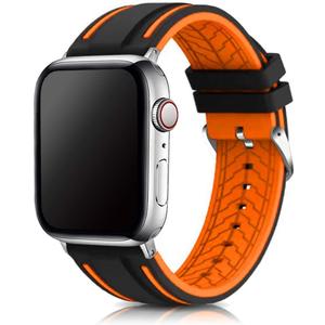 2 x Compatible with Apple Watch Bands 49mm-42mm Silicone Divers Model Replacement Rubber Sport Watch Strap for iWatch Series 10/9/8/7/6/5/4/3 Ultra 2 SE Bicolor for Men and Women (Orange)