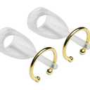 Deafmetal USA Retention Hearing Aid Cuff and Silicone Holster Attachment - Fits BTE and RIC Hearing Aids and BTE Cochlear Implant Processors - Keep Hearing Devices Secured - Gold - 2 Ears