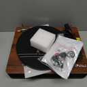 LP&NO.1 Record Player Turntable with Built-in Speakers and USB Play&Recording Belt-Driven Vintage Phonograph Record Player 3 Speed for Entertainment and Home DecorationMahogany Wood