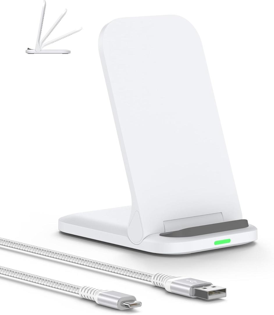 Pixel 10 9a 9 Pro Wireless Charger 15W Android Wireless Charger Fast Charging Stand for Google Pixel 10a 9Pro XL Fold 8a 8 7a 7 6, Foldable Pixelsnap Cordless Charge Dock Station for Galaxy S25 Ultra (White)