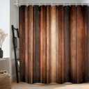 MESHELLY Brown Shower Curtain 72Wx78H Stripe Rustic Bronze Tan Ombre Rust Copper Striped Earth Tone Bathroom Curtain Western Vintage Men Simple Bath Curtain Bathroom Accessories Decor with 12 Hook