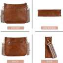 KlaOYer 2 Adjustable Strap Bag,Crossbody Bags Women,Guitar Strap Purse,Vegan Handbags Soft Shoulder Bag For Women (Brown 4)