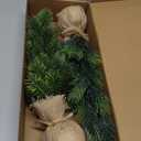 Lulu Home 2 Packs 16.5 Inch Artificial Mini Christmas Tree, Small Tabletop Desktop Xmas Tree with Burlap Base, Realistic Pine for Home Office Party Festival Decorations