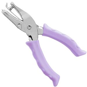 Single Hole Punch 1/4 Hole Puncher for Crafts, One Hole Paper Punch with Soft Grip Handle, Small Hole Punch for Kids and Adults, Purple