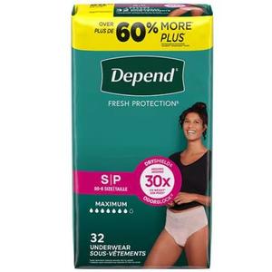 Depend Fresh Protection Women's Underwear, Small, 32 Count