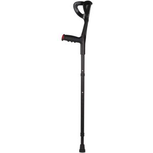 Lightweight Foldable Forearm Crutch, Aluminum Walking Stick,Height Adjustable, Ergonomic Handle with Comfortable Grip 2ZG-02BM (Black)