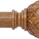 Wood Curtain Rods 28 to 48 Inch,1 Inch Adjustable Curtain Rod,Netted Wooden Window Curtains Rods,Farmhouse Rustic Heavy Duty Curtain Rods,Brown Wood Grain Decorative Single Drapery Poles 18-45"