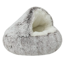 Zohadtak Pet Bed for Cats Dogs, 2 in 1 Round Donut Cushion Bed with Cover, Fluffy Cat Dog Cushion Bed for Small Medium Dogs and Cats, Non-Slip, Machine Washable (Small, Coffee)