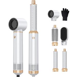 5 in 1 Upgrade Hair Dryer Brush, Negative Ion Blow Dryer Brush Set Hot Air Brush Air Styler Curling Wrap Air Curler, Curling Iron Hair Styling Tools As A Gift for Straight/Curl/Drying/Smoothing